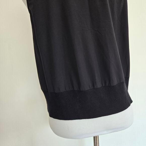 Athleta Zephyr Shell Tank Black Crew Neck Ribbed Trim Women XS - Picture 8 of 12